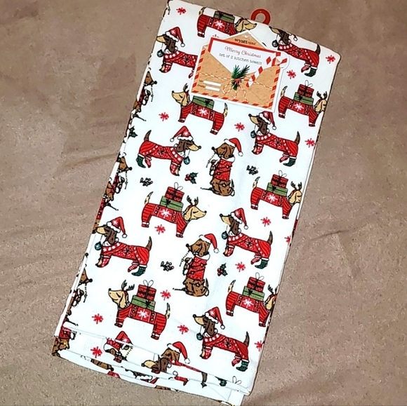 🎅 Wyatt Home Dachshund Holiday Kitchen Towel Set - Picture 6 of 6